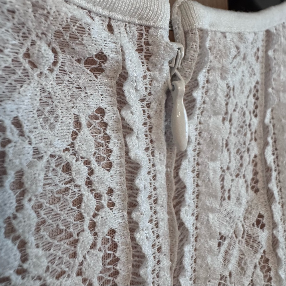 Vince Camuto Lace Dress XL Cream Sleeveless Fit & Flare Wedding Guest Bridal - Picture 10 of 11